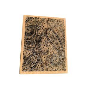 Paisley Rubber Stamp 3.5x4.5 Inches - Intricate Design for Crafting Scrapbooking